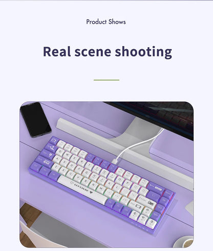 AJAZZ AK680 65% Wired Gaming Mechanical Keyboard – Hot Swap, Gasket Mount, Custom Keycap