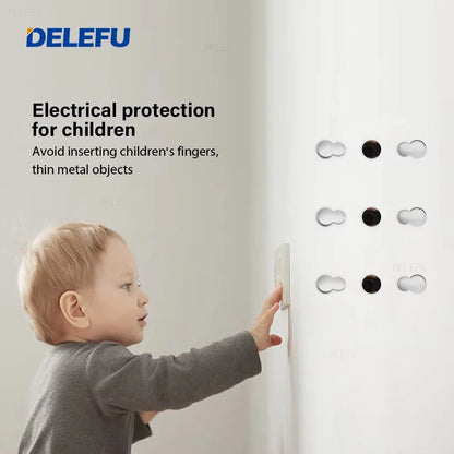 DELEFU Tempered Glass Wall Socket with USB-C Fast Charging – Schuko/Italy