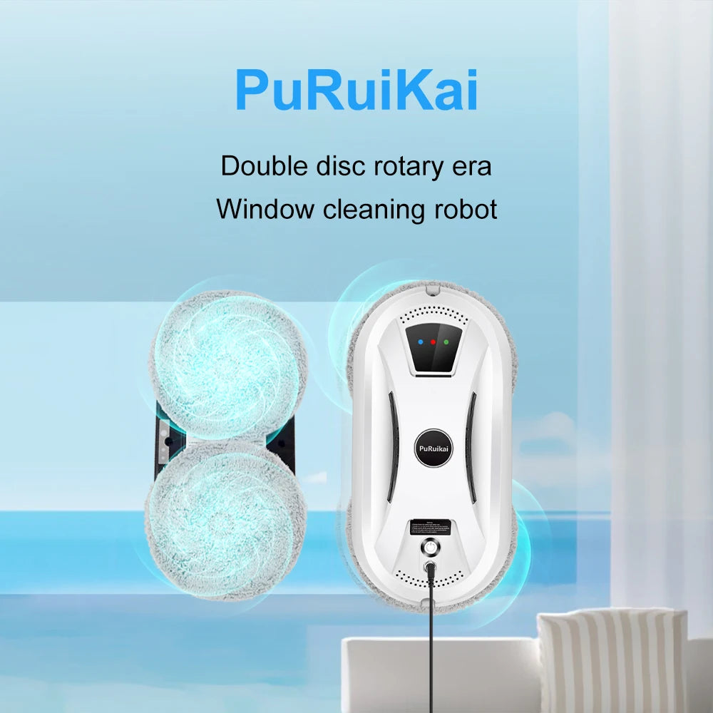 PuRuiKai AI Window Cleaning Robot – Smart Automatic, Streak-Free, Self-Cleaning, Ultra Quiet