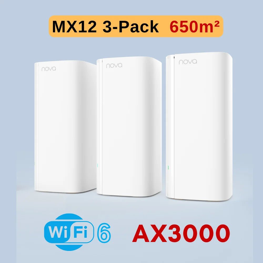 Tenda AX3000 WiFi 6 Mesh Router – EX/MX12 | 2.4G + 5GHz | Full Gigabit | Signal Repeater