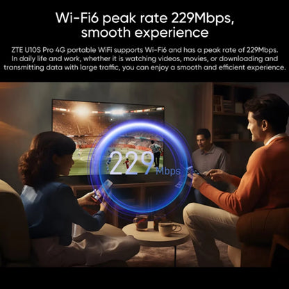 ZTE U10S Pro 4G LTE WiFi 6 Pocket Router | 229Mbps | 3000mAh | 32 Users | SIM Card MiFi Hotspot