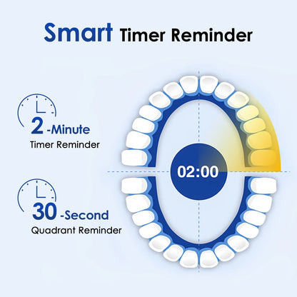 Round Rotating Electric Toothbrush – 5 Modes, 2 Timers, 4 Heads, Teeth Whitening