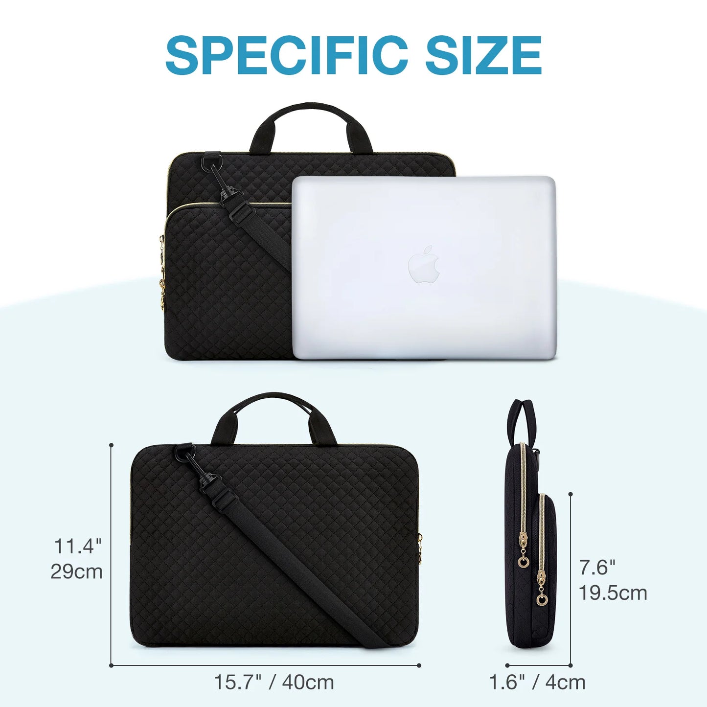 BAGSMART Laptop Handbag & Sleeve 13.3"–15.6" — Shoulder Briefcase for Women, MacBook Air/Pro