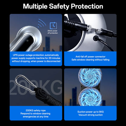 Intelligent Automatic Window Cleaner Robot – Water Spray, Remote Control, Vacuum Suction | Glass & Mirror Cleaning