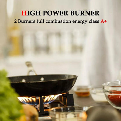 TopStrong 2-Burner Built-In Gas Hob 30cm – Tempered Glass, NG/LPG Dual Fuel (UKGCT-B02)