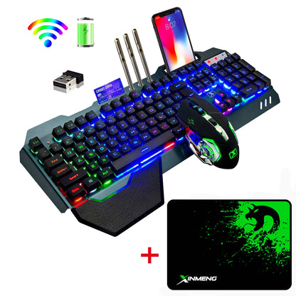 MAMBASNAKE K680 Wireless Keyboard & Mouse Set – 3800mAh, Rainbow Backlit, for PC, PS4, PS5, Xbox