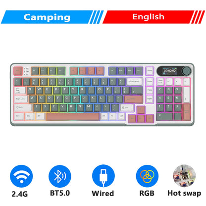 RK Royal Kludge S98 Wireless Mechanical Keyboard – 98 Key, Hot-Swap, TFT Screen, BT5.0/2.4G/USB-C