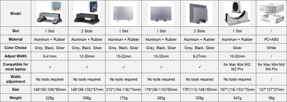 Adjustable Aluminum Vertical Laptop Stand — Tool-Free, 12–30mm Width, Universal Fit