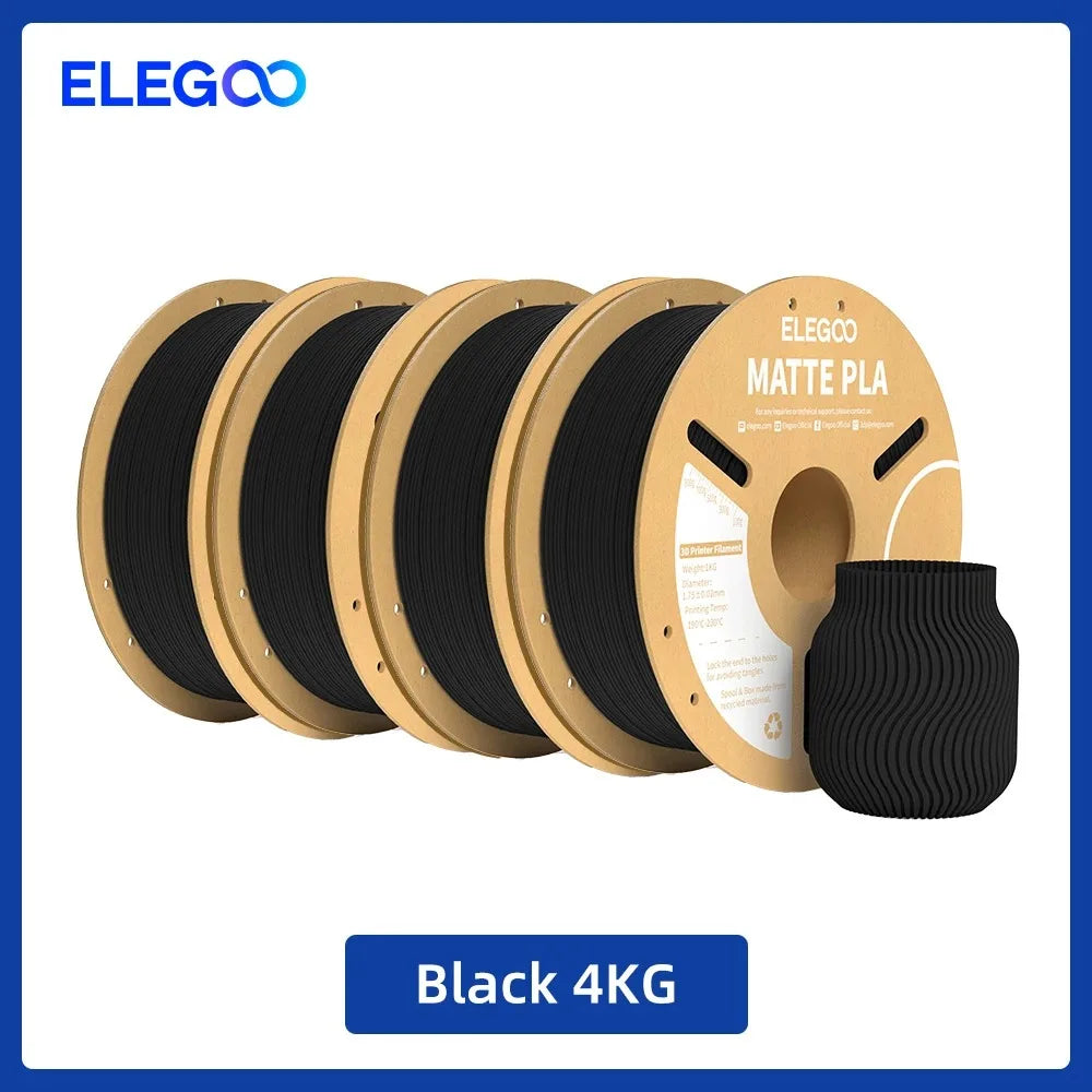 ELEGOO Matte PLA Filament 1.75mm 1KG – +/-0.02mm Accuracy, Cardboard Spool