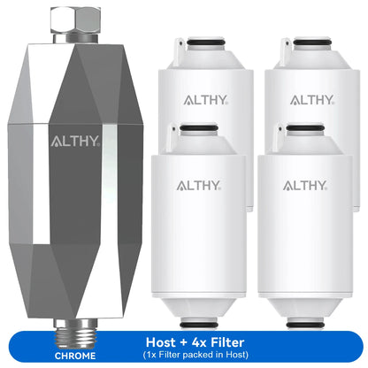 ALTHY Vitamin C Shower Filter – Reduces Chlorine & Heavy Metals, Improves Skin & Hair