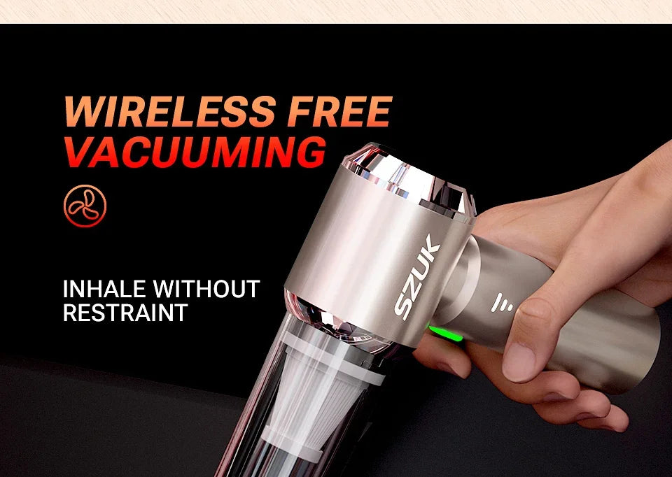 SZUK 18000Pa Mini Wireless Car Vacuum Cleaner – Powerful Portable Handheld Cleaner