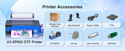 A3 XP600 DTF Printer with Roll Feeder – Direct to Film T-Shirt Printing Machine
