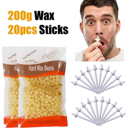 R.E.D. Shopping hard wax beans for hair removal, 500g, 200g, or 50g, in a professional waxing product image.