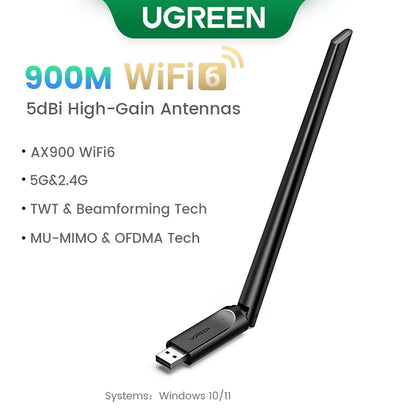 UGREEN USB WiFi Adapter | AX900 / AX1800 / AXE5400 | WiFi 6/6E | Dual Band 2.4GHz & 5GHz