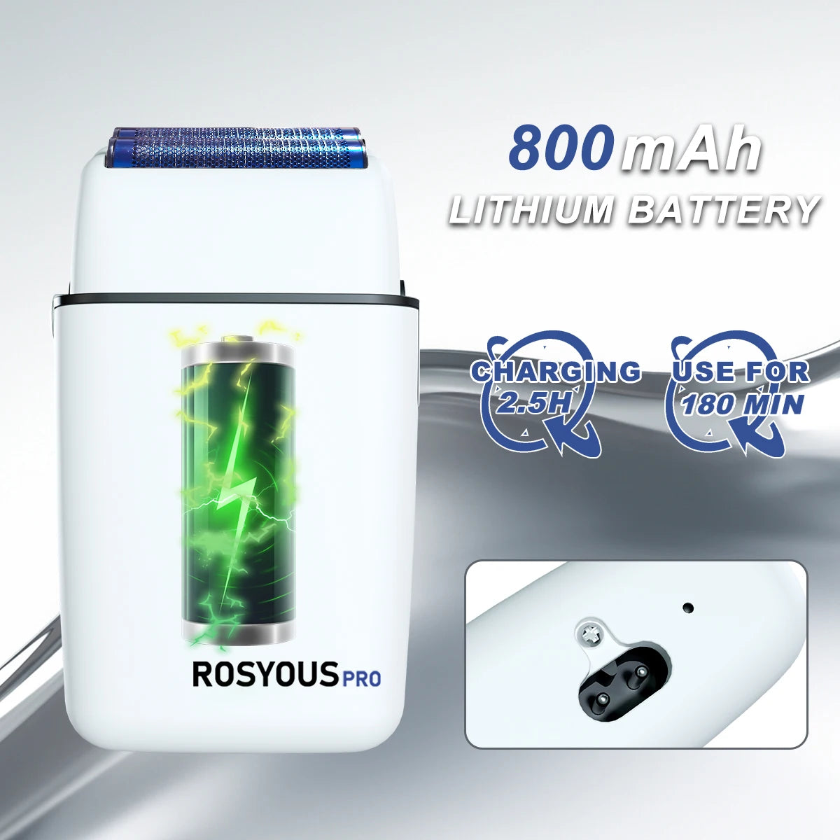 R.E.D. Shopping ROSYOUS RS620 double foil electric shaver for men, rechargeable beard trimmer for grooming and shaving.