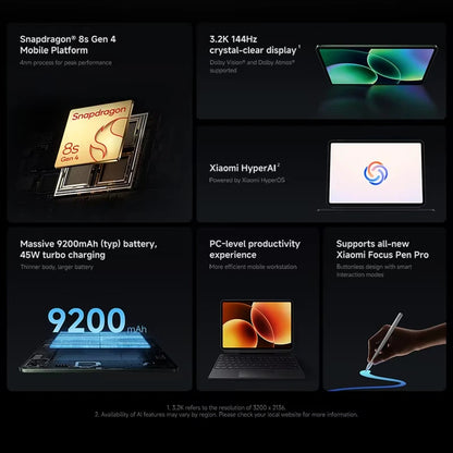 Xiaomi Pad 8 Global Version – 11.2" 3.2K 144Hz IPS, Snapdragon 8s Gen 4, 128GB, 9200mAh, WiFi