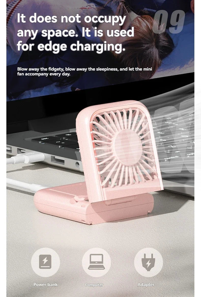 Portable Foldable USB Neck Fan 2025 – Handheld Semiconductor Cooling, Outdoor & Desktop