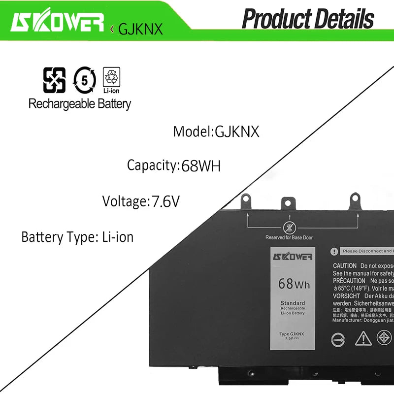 Dell Latitude Battery GJKNX / 93FTF – for Latitude 5280/5288/5480/5490/5580/5590, Precision 3520/3530