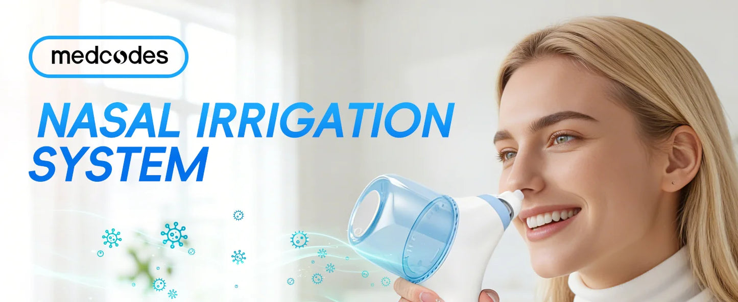 Self-Cleaning Nasal Irrigator & Water Flosser Combo | 30 Sinus Salt Packets | Auto Waste Collection