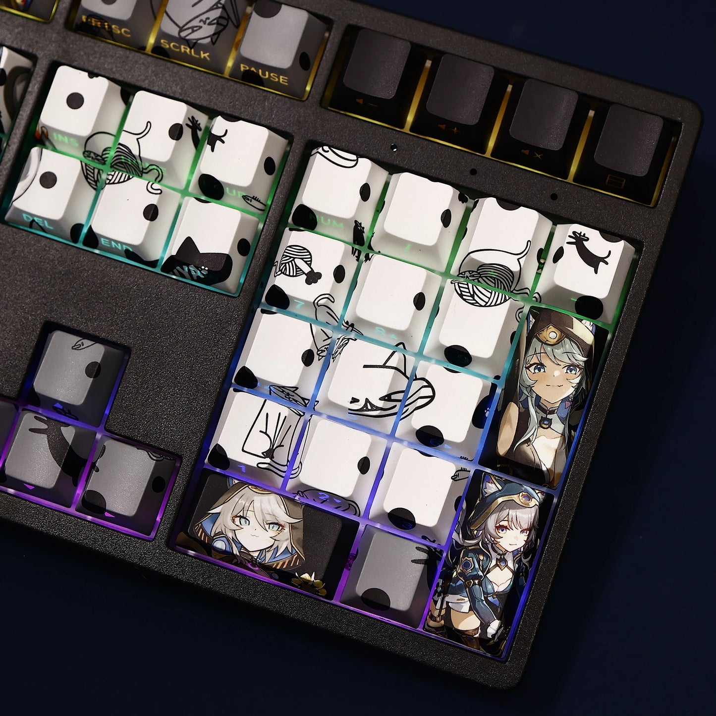 Honkai Star Rail Cipher PBT Keycaps – 108 Keys, Dye-Sub, Backlit, 61/87/104/108 Layout