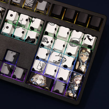 Honkai Star Rail Cipher PBT Keycaps – 108 Keys, Dye-Sub, Backlit, 61/87/104/108 Layout