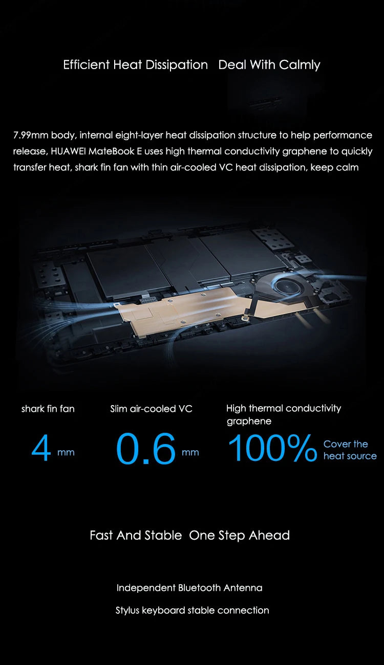 HUAWEI MateBook E 2-in-1 Tablet Laptop 12.6" OLED — Intel i5/i7, Up to 16GB RAM, Up to 512GB, Windows 11