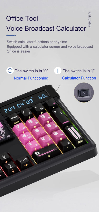 SKYLOONG GK104 Pro Full-Size Wireless Mechanical Keyboard – 104 Key, Hot-Swap, RGB, Macro Knob