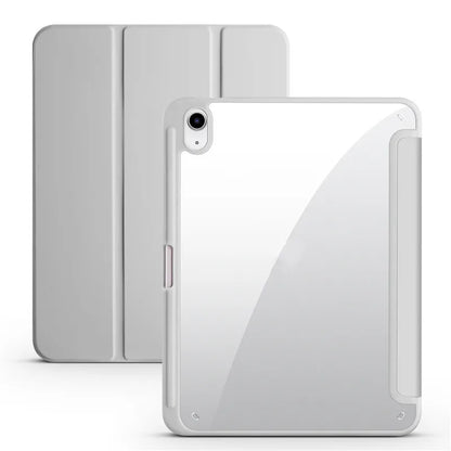 iPad Case with Pen Holder – Trifold Acrylic Clear Back Cover for iPad 9.7–11"
