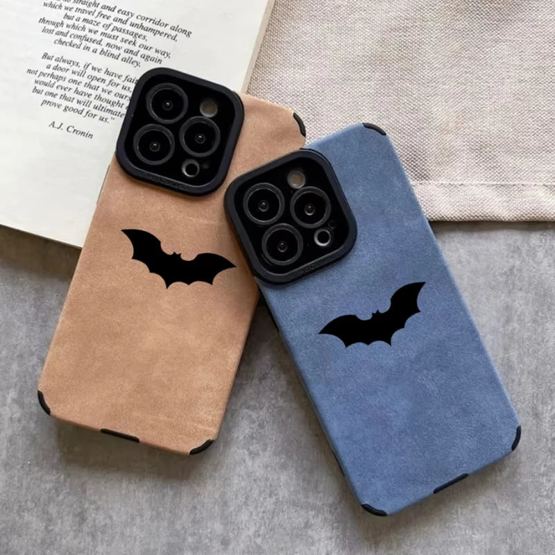 Cool Bat Leather iPhone case by R.E.D. Shopping, shockproof silicone cover with bat design for mobile phone protection.