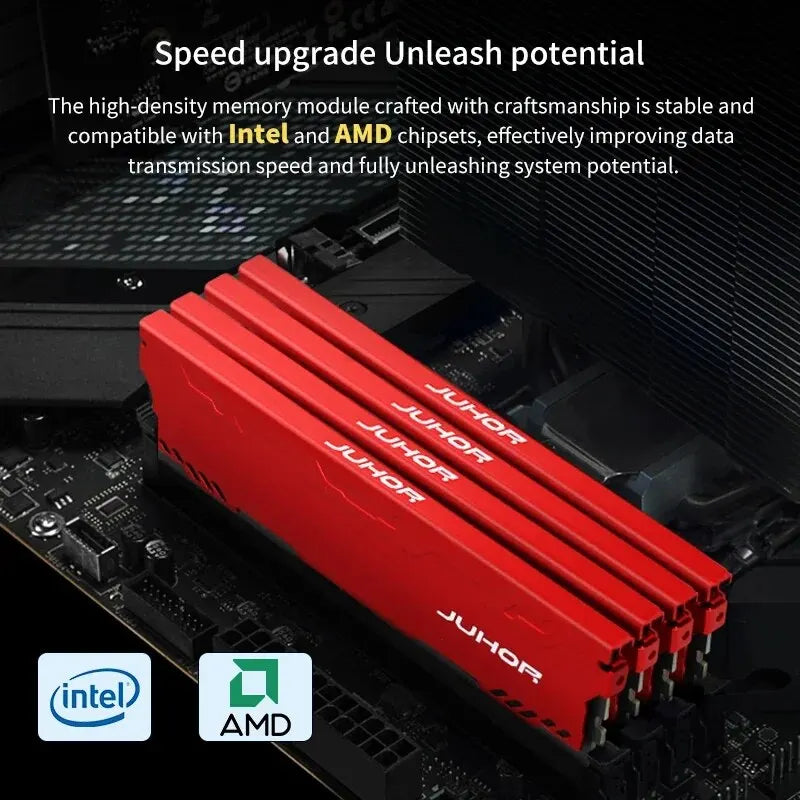 JUHOR Desktop RAM – DDR4 8GB/16GB/32GB 2666/3200MHz & DDR3 8GB 1600MHz with Heatsink