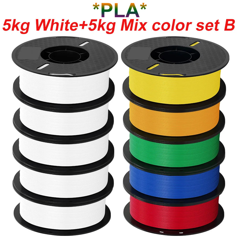 KINGROON 10KG 3D Printer Filament Bundle – PLA & PETG, 1.75mm Mixed Colors