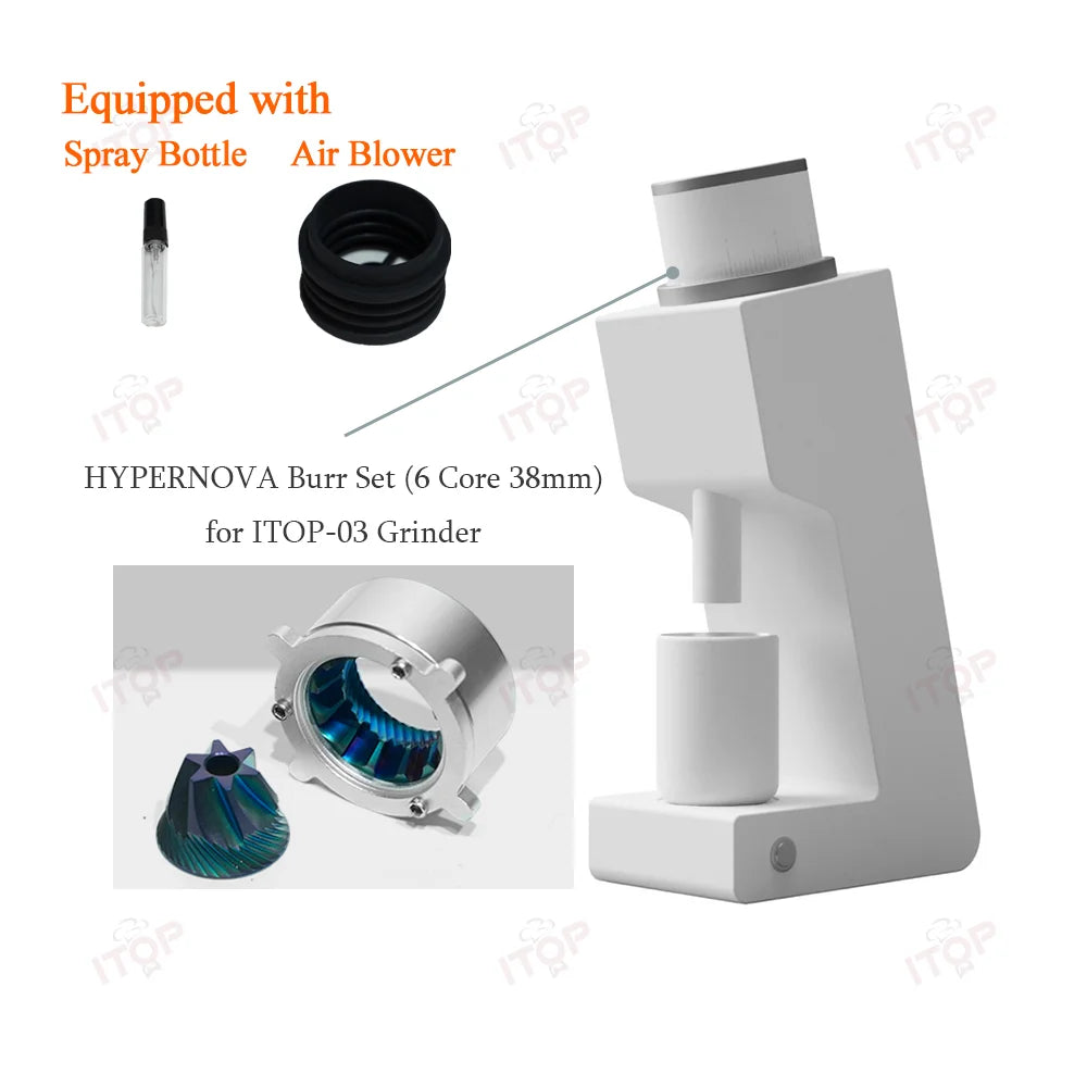 ITOP 03 Electric Coffee Grinder – 48mm Flat Burr, 7-Core, Espresso & Filter | 110V / 220V