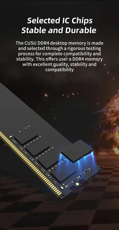 CUSU DDR4 Desktop RAM – 8GB / 16GB, 3200/3600MHz, XMP 2.0, Heatsink