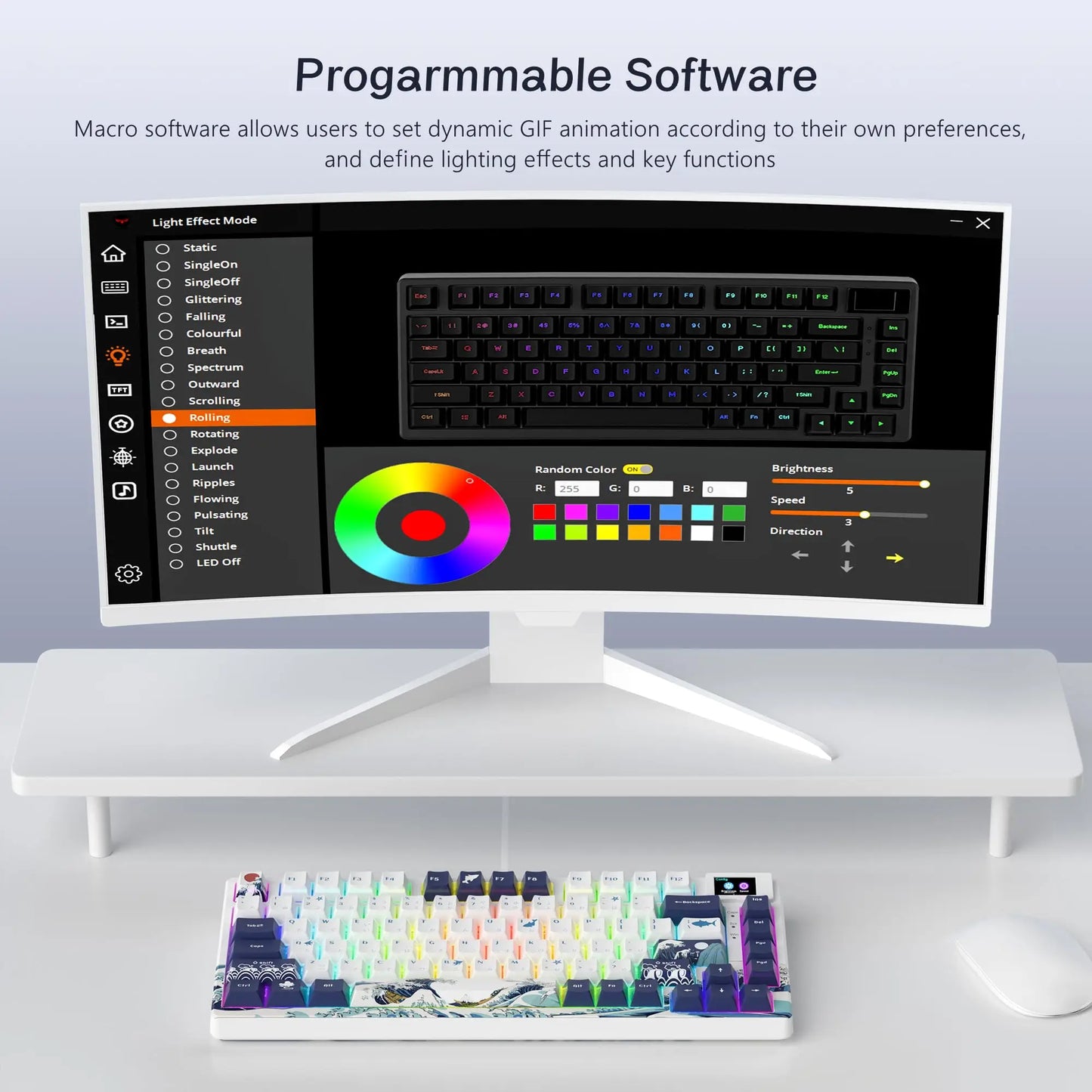 Womier SK80 Gasket Mechanical Keyboard – 83 Key, Hot-Swap, RGB, Smart Display