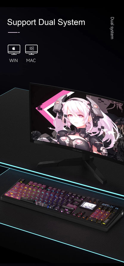 SKYLOONG GK104 Pro Full-Size Wireless Mechanical Keyboard – 104 Key, Hot-Swap, RGB, Macro Knob