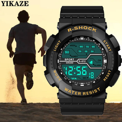 Men's Military Digital LED Sport Watch – Large Screen, Waterproof, Luminous Outdoor Wristwatch