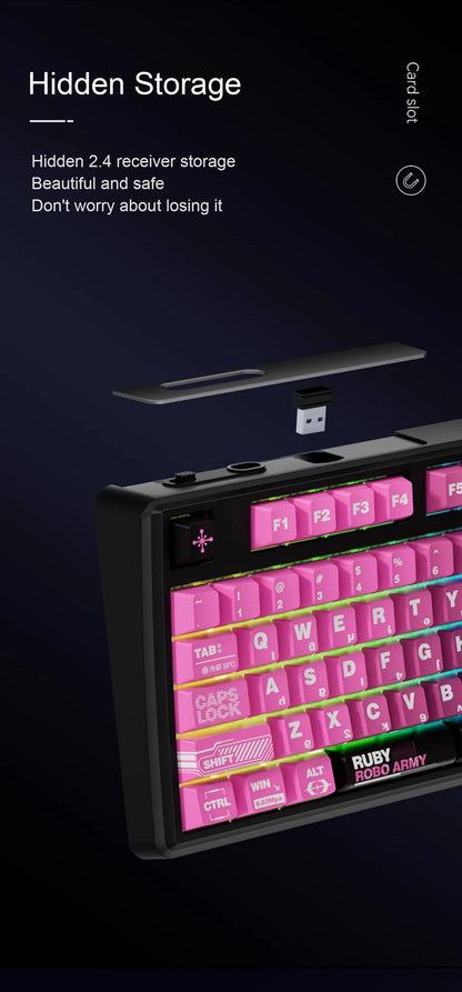 SKYLOONG GK104 Pro Full-Size Wireless Mechanical Keyboard – 104 Key, Hot-Swap, RGB, Macro Knob