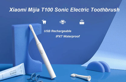 XIAOMI MIJIA T100 Sonic Electric Toothbrush – USB Rechargeable, IPX7 Waterproof, Ultrasonic Auto
