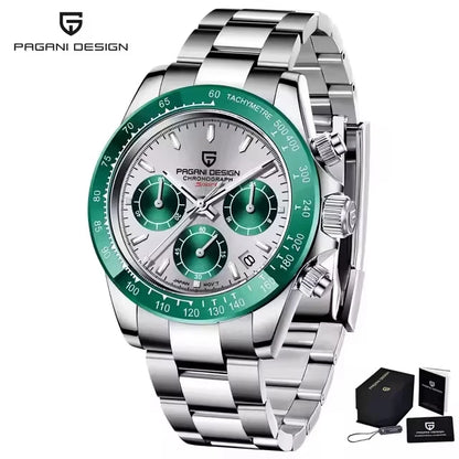 PAGANI DESIGN PD1644 Men's Quartz Chronograph Watch – Sapphire Crystal, 100M Water Resistant