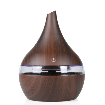 Portable Aroma Diffuser & Humidifier – 300ml, USB, 7-Color RGB Night Light | Light/Dark Wood, White