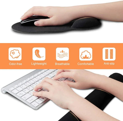 Memory Foam Wrist Rest Mouse Pad – Superfine Fibre, Ergonomic, for Gaming & Office