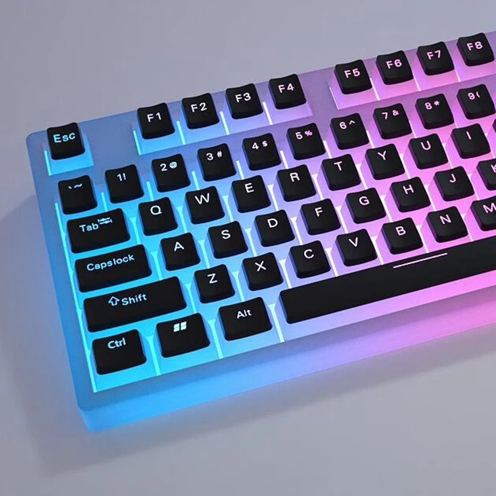 129-Key Pudding Keycaps – OEM Profile PBT, Transparent, MX Hot-Swap Compatible