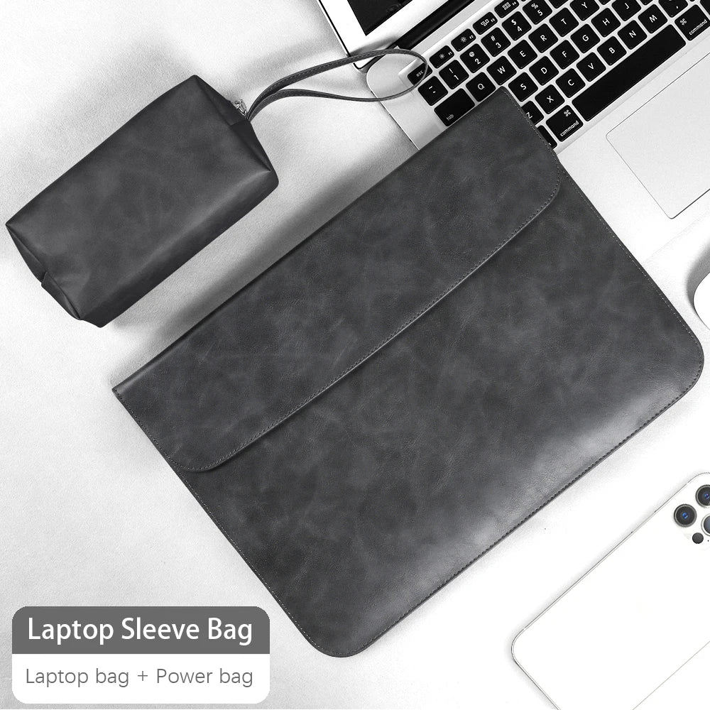 MacBook Laptop Sleeve Case – PU, for MacBook Pro 16/14 M3/M4/M5, Air 13 M2, Matebook 15, Multiple Sizes