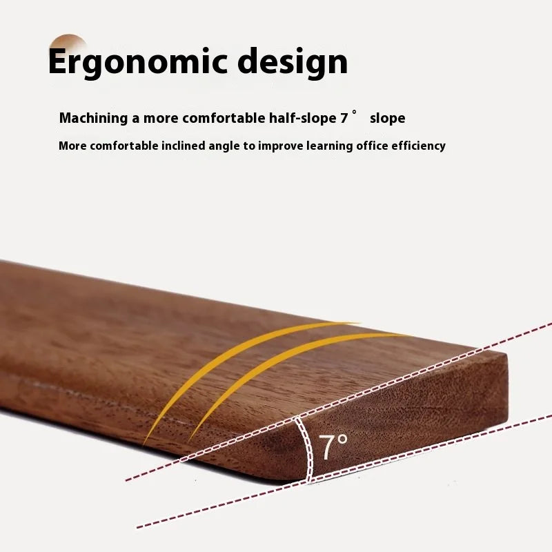 Walnut Wood Mechanical Keyboard Wrist Rest — Ergonomic Palm Pad, 87/98/104/108 Key