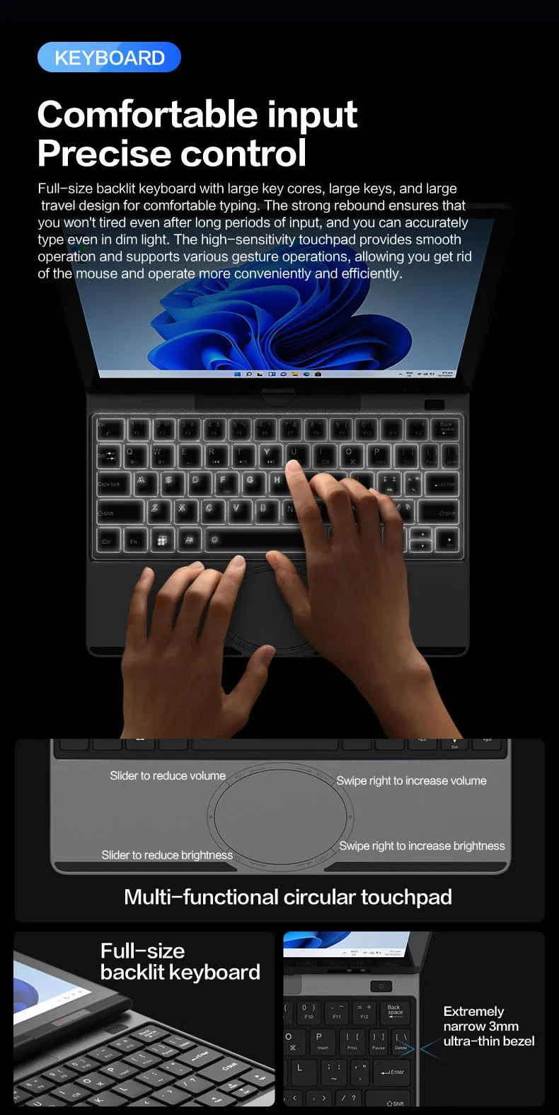 CRELANDER 10.5" Yoga 2-in-1 Laptop – Intel N150, 16/32GB DDR4, up to 2TB SSD, 2K Touch, Windows 11
