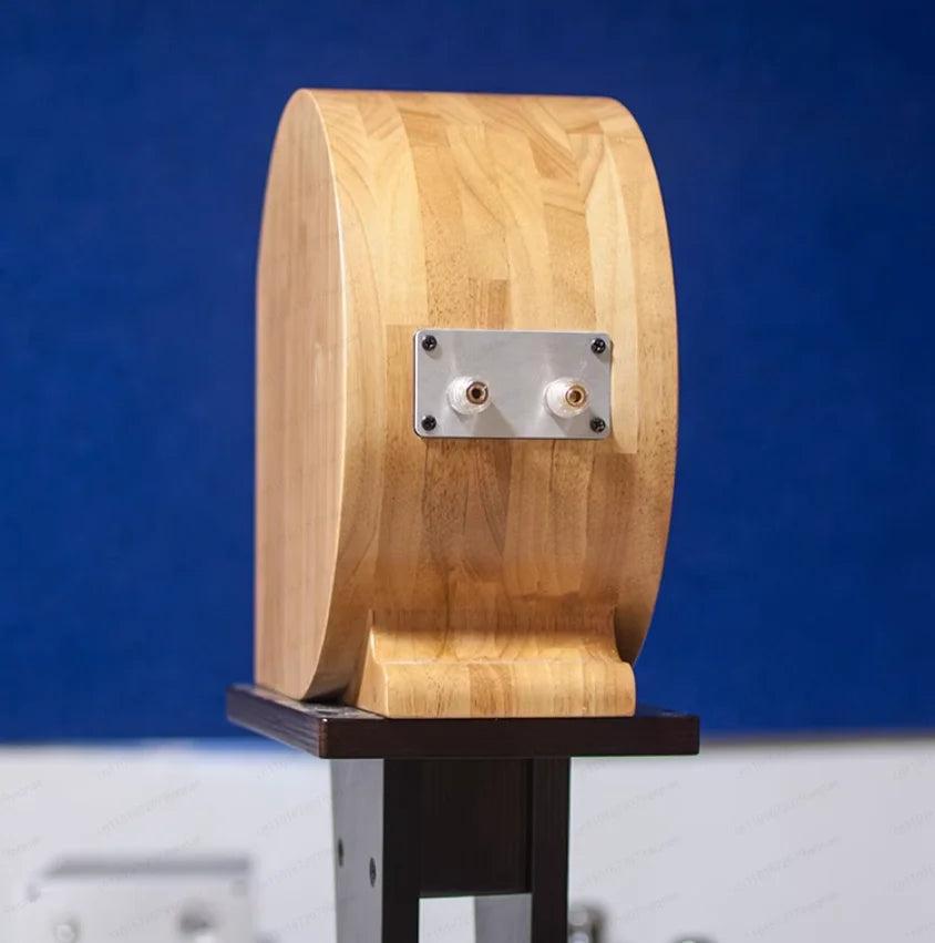 Personalized R.E.D. Shopping Nautilus speaker box with 3-inch solid wood bookshelf speaker cabinet for DIY audio projects.