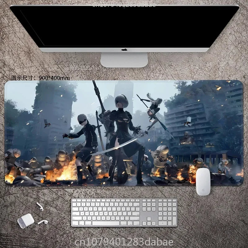 NieR Automata ARPG Leather Mouse Pad – Waterproof PU Leather, Keyboard Table Mat, E-Sports Gaming