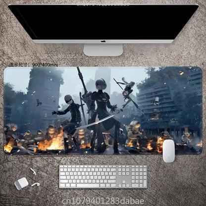 NieR: Automata Leather Gaming Mouse Pad — Waterproof Desk Mat, E-Sports