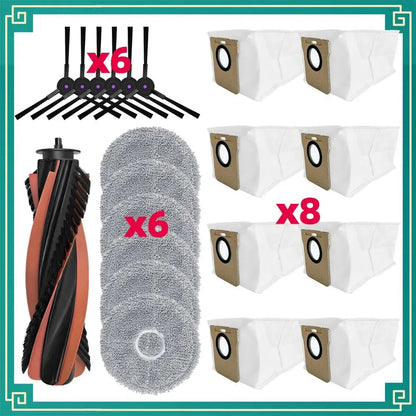 JONR P20 PRO / T5 Pro Robot Vacuum Replacement Parts | Main Brush, Side Brush, HEPA Filter, Mop Cloth