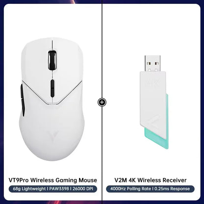 Rapoo VT9PRO Wireless Gaming Mouse – PAW3398, 68g, 26000DPI, Type-C, Programmable, Ergonomic